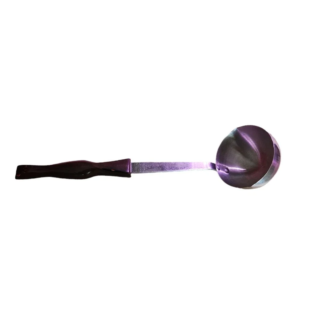 Cutco Soup Ladle No. 1715 Stainless Steel Brown Orange Swirl Handle Made in USA